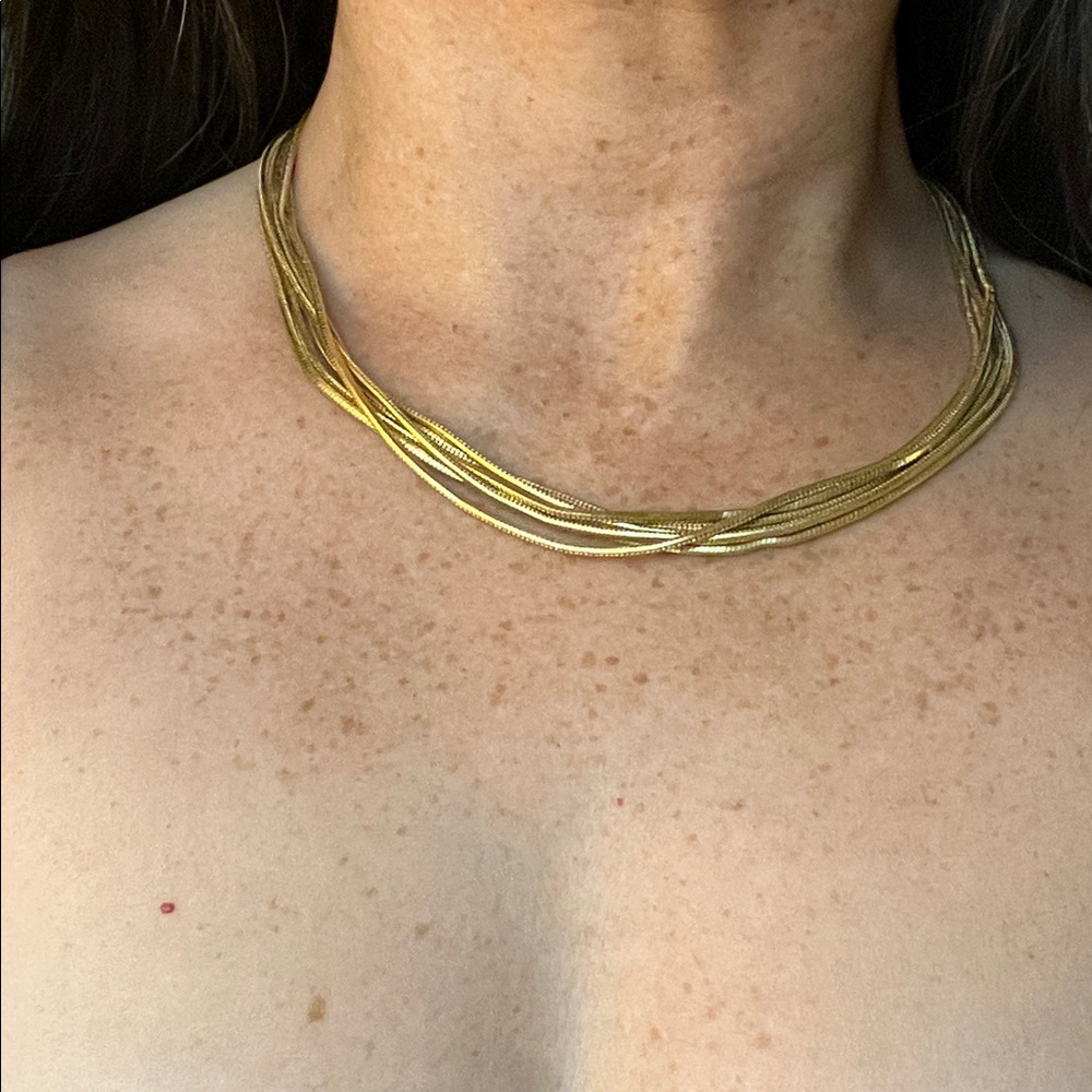Authentic Vintage GIVENCHY Gold Multi-Chain Collar Necklace - Picture 15 of 17